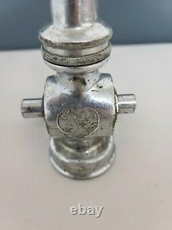Vintage/Antique Elkhart 3719L Brass Nickel Fire Nozzle PAT'D 1917
