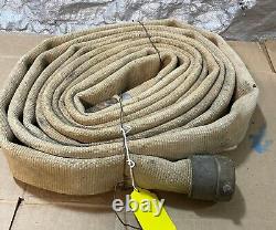 Vintage/Antique Firefighters Fire Hose With Brass Ends