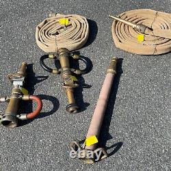 Vintage/Antique Firefighters Fire Hose With Brass Ends