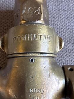 Vintage Antique Powhatan Brass Fire Hose Nozzle Ab0025 Sdfd 1297