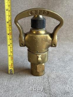 Vintage Antique Powhatan Brass Fire Hose Nozzle Ab0025 Sdfd 1297