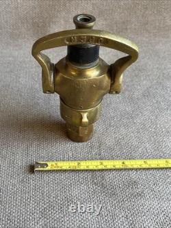 Vintage Antique Powhatan Brass Fire Hose Nozzle Ab0025 Sdfd 1297
