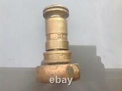 Vintage BRASS FIRE hose Nozzle Powhatan RANSOM W. VA \uD83D\uDEA8 FireFighting AKRON early