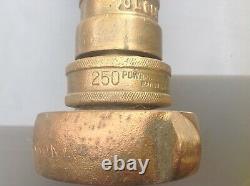 Vintage BRASS FIRE hose Nozzle Powhatan RANSOM W. VA \uD83D\uDEA8 FireFighting AKRON early