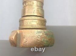 Vintage BRASS FIRE hose Nozzle Powhatan RANSOM W. VA \uD83D\uDEA8 FireFighting AKRON early