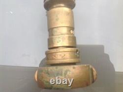 Vintage BRASS FIRE hose Nozzle Powhatan RANSOM W. VA \uD83D\uDEA8 FireFighting AKRON early