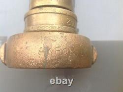 Vintage BRASS FIRE hose Nozzle Powhatan RANSOM W. VA \uD83D\uDEA8 FireFighting AKRON early