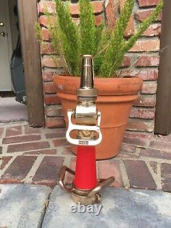 Vintage Brass 21/2 In. Fire Nozzle With Red Wrapped Cord By Wooster Brass Co