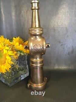 Vintage Brass 2 1/2 In. To 11 2 Reducer With Elkhart Shut Off & Fire Nozzle Tip