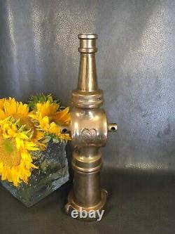 Vintage Brass 2 1/2 In. To 11 2 Reducer With Elkhart Shut Off & Fire Nozzle Tip