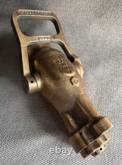 Vintage Brass Akron Fire Hose Fog Nozzle Water Fog Industrial Weight 8.5lb