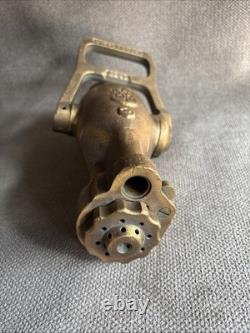 Vintage Brass Akron Fire Hose Fog Nozzle Water Fog Industrial Weight 8.5lb