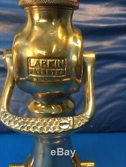 Vintage Brass And Nickel 21/2 In. Lever Hd. Larkin Mfg. Co. Fire Nozzle