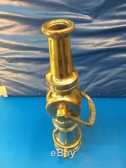 Vintage Brass And Nickel 21/2 In. Lever Hd. Larkin Mfg. Co. Fire Nozzle