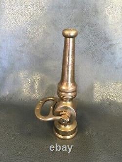 Vintage Brass Colt Lever Shut Off Fire Nozzle 9 Inches Tall