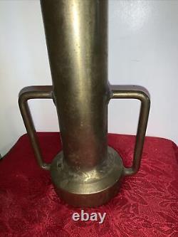 Vintage Brass / Copper Fire Hose Nozzle Large 25 Firefighter Pipe
