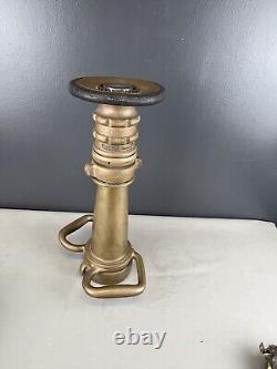 Vintage Brass Elkhart Adjt. Tip Fire Nozzle & Play Pipe By Wooster Brass