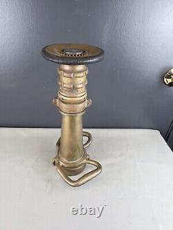 Vintage Brass Elkhart Adjt. Tip Fire Nozzle & Play Pipe By Wooster Brass