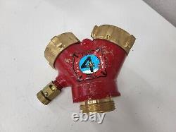 Vintage Brass Elkhart Fire Hydrant Splitter 2.5