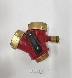 Vintage Brass Elkhart Fire Hydrant Splitter 2.5