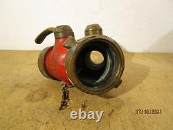 Vintage Brass Fire Hose / Hydrant Splitter 3 & 2