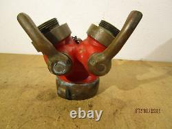 Vintage Brass Fire Hose / Hydrant Splitter 3 & 2