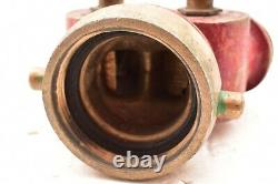 Vintage Brass Fire Hose Hydrant Valve Splitter Brass Water Thief Siamese 2 Way