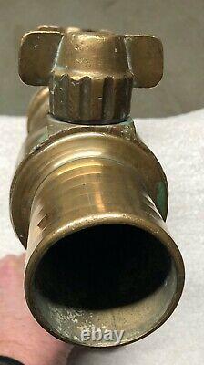 Vintage Brass Fire Hose Nozzle 62cm
