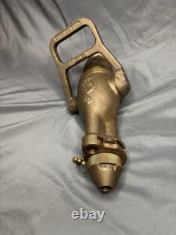 Vintage Brass Fire Hose Nozzle Akron Water Fog Steampunk Industrial