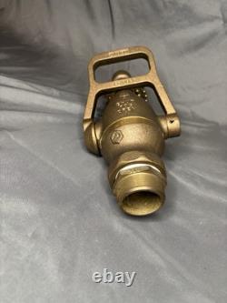 Vintage Brass Fire Hose Nozzle Akron Water Fog Steampunk Industrial