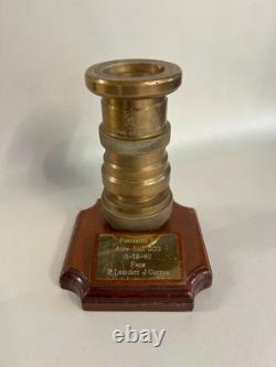 Vintage Brass Fire Hose Nozzle Presentation Mounted ELGON
