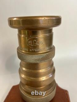 Vintage Brass Fire Hose Nozzle Presentation Mounted ELGON
