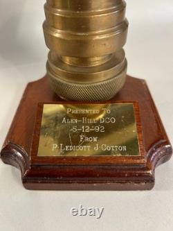 Vintage Brass Fire Hose Nozzle Presentation Mounted ELGON