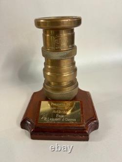 Vintage Brass Fire Hose Nozzle Presentation Mounted ELGON