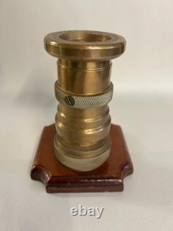 Vintage Brass Fire Hose Nozzle Presentation Mounted ELGON