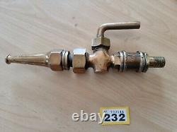Vintage Brass Fire Hose Valve And Nozzle English Beautiful Polished 10 long