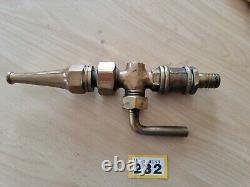 Vintage Brass Fire Hose Valve And Nozzle English Beautiful Polished 10 long