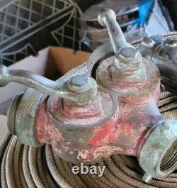 Vintage Brass Fire Hydrant Hose Splitter