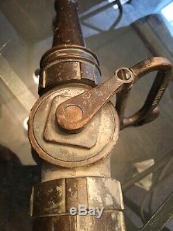 Vintage Brass Fire Nozzle Akron fire fighting equipment