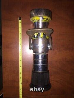Vintage Brass Fire Nozzle Akron fire fighting equipment 12