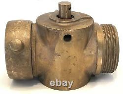 Vintage Brass Fire Truck Hose Adaptor Adapter 3 to 2.5 With Interior Valve