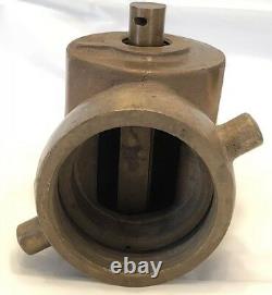 Vintage Brass Fire Truck Hose Adaptor Adapter 3 to 2.5 With Interior Valve
