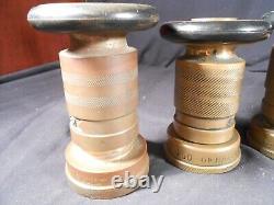 Vintage Brass Fire nozzle lot. Wooster hydrant splitter, Powhatan Nozzles. Nice