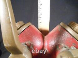 Vintage Brass Fire nozzle lot. Wooster hydrant splitter, Powhatan Nozzles. Nice