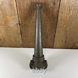 Vintage Brass Fireman Fire Hose Nozzle, J. H. Clay, Philadelphia Large 17