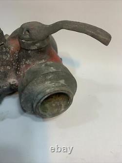 Vintage Brass Heavy Fire Hydrant Hose Splitter Nozzle Two Male Ends