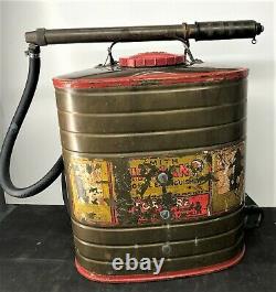 Vintage Brass Indian Fire Pump D. B. Smith & Co. Utica NY Firefighter Equipment