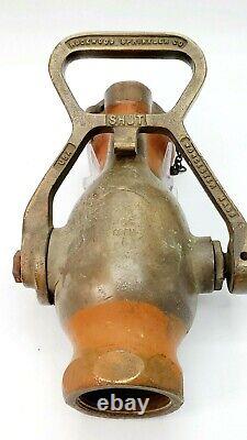 Vintage Brass Rockwood Sprinkler Co. Water Fog Nozzle / Fire Hose