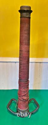 Vintage Brass Wrapped 26 Powhatan B & I Works Dual Handle Fire Hose Nozzle