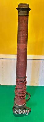 Vintage Brass Wrapped 26 Powhatan B & I Works Dual Handle Fire Hose Nozzle